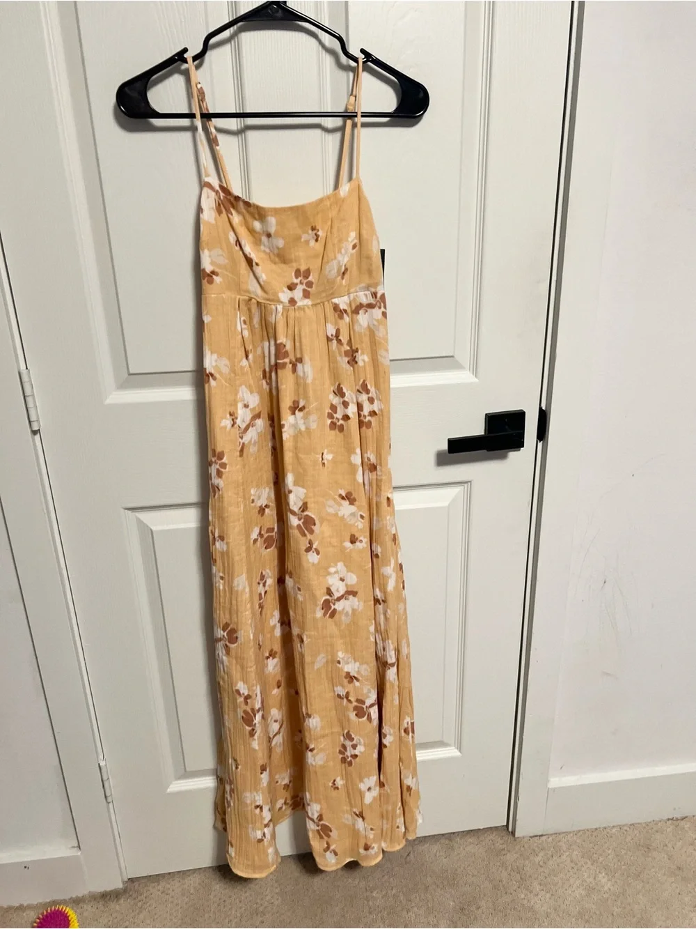 NWT Abercrombie and Finch 100% Cotton gauze yellow floral maxi dress